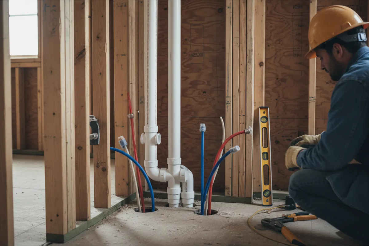 Drain and supply rough-in during Leak Detection in Eaton Rapids